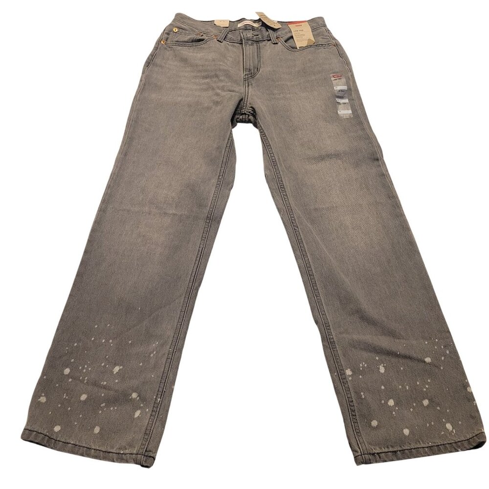 Levi's Low‎ Pro Straight Jeans Grey Paint Splatter Relaxed Fit Women's 29 casual